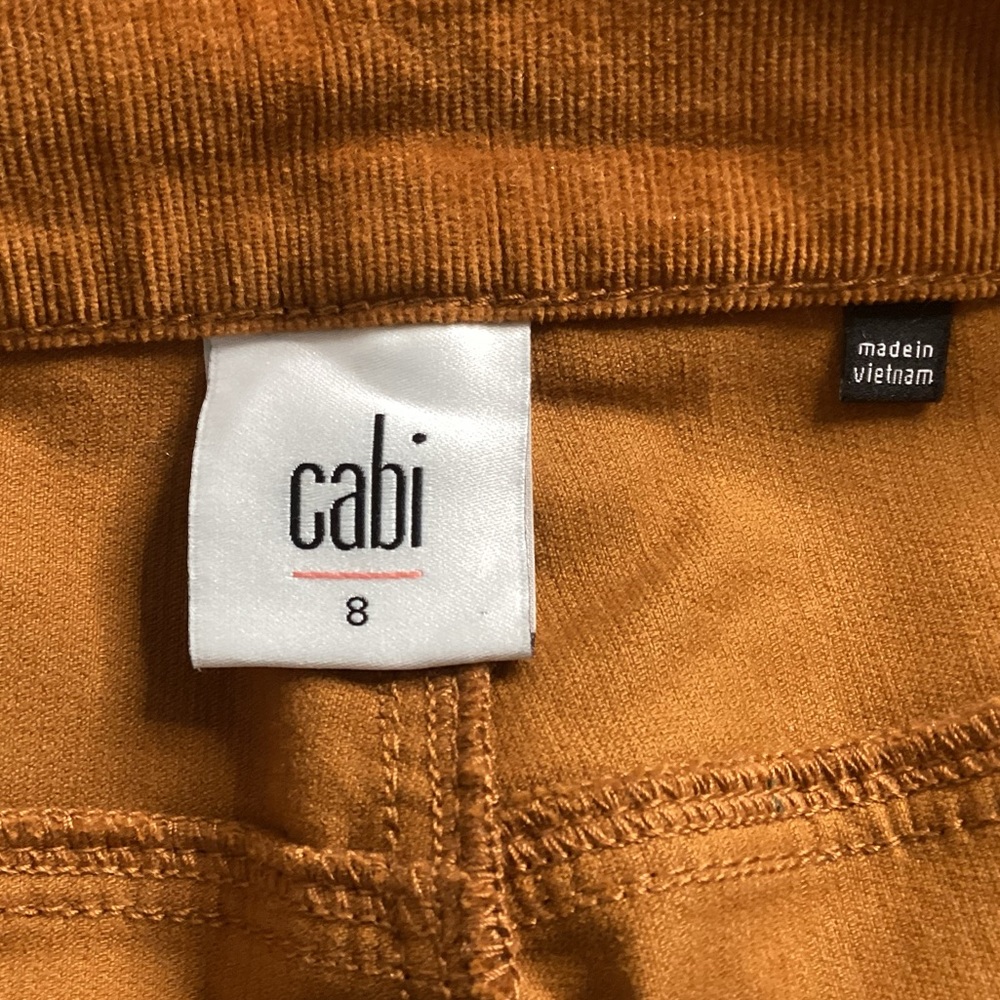 cabi Velveteen Corduroy Carmel Brown Button fly Pants 8 - Picture 7 of 8